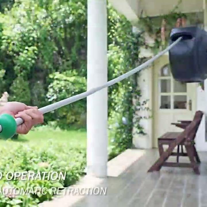 Retractable Garden Hose Reel, 120Ft x 1/2" Durable Wall Mounted Water Hose Reel with 180¡ãSwivel Bracket, 9 Pattern Sprayer, 6Ft leader hose, Smooth Automatic Rewind, Any Length Lock.