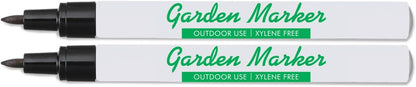 Garden Markers for Outdoor Use, 0.8 mm Medium Point, Black - Fade Resistant Ink, Waterproof, Xylene Free, No Smudging, Dries Quick, Alcohol Based Garden Marker Pen, Use On Almost Any Surface, 2 Count