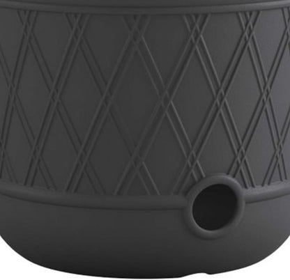 14 x 12 Resin Decorative Hideaway Outdoor Garden Hose Storage Pot, Gray for Gardening, Vegetables, Flower