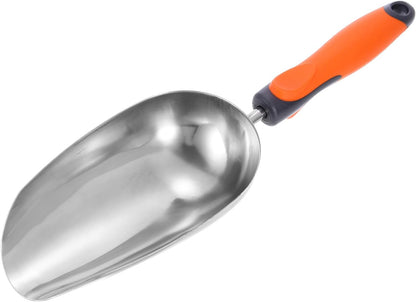 HARFINGTON Garden Soil Scoop 14.57 x 4.13 Stainless Steel Hand Shovel Spade with Handle for Planting Weeding Digging
