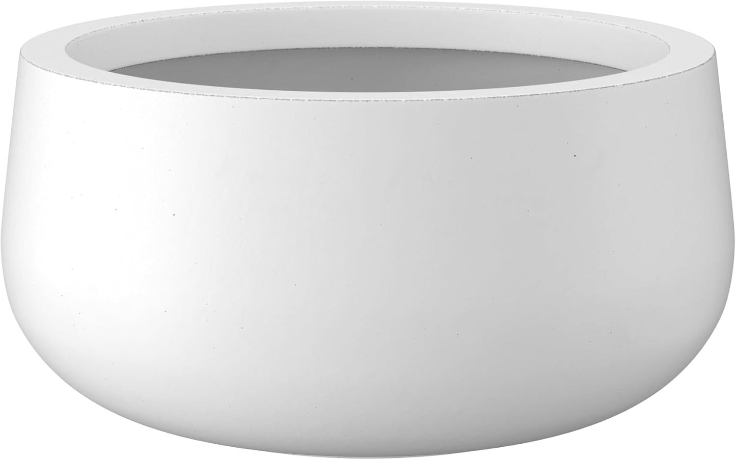 Kante 15.7" Dia Round Concrete Planter, Outdoor Indoor Garden Plant Pots with Drainage Hole and Rubber Plug, Modern Curvaceous Design, Slate Gray