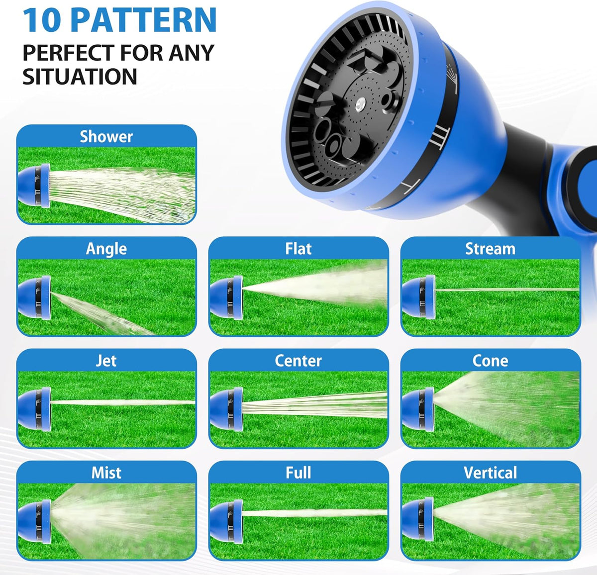 USA Based Retractable Garden Hose Reel, 1/2 in x 50 ft Quick Connect 10-Pattern Sprayer, Wall Mounted Auto Self Retracting Water Hose Reels, UV Resistant Automatic Rewind 180° Mount | Gray