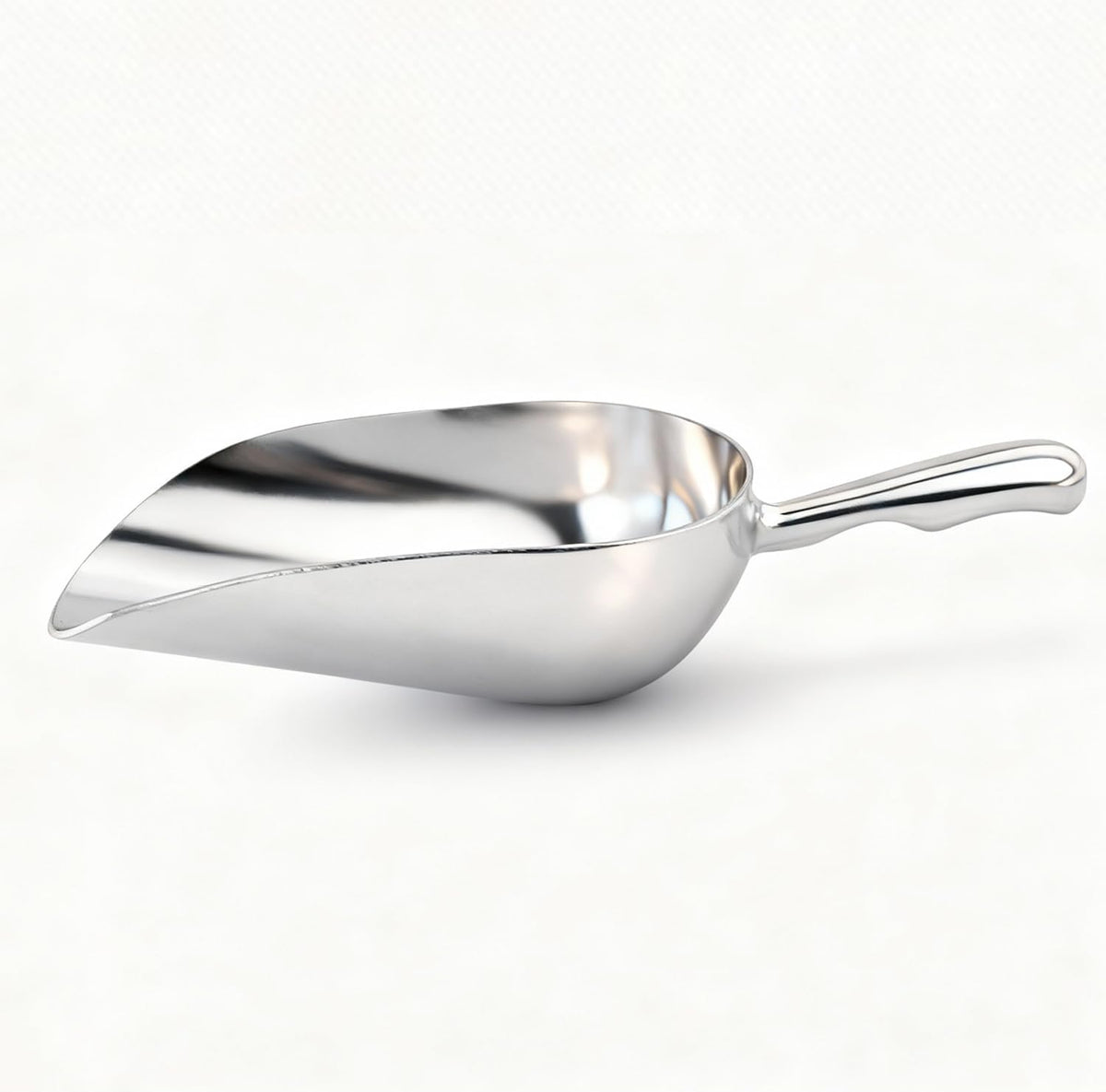 6 OZ Cast Aluminum Utility Scoop, One-Piece Solid Ice Scoop for Ice Bucket, Bar, Kitchen, Multipurpose Food Scooper for Flour, Sugar, Popcorn, Dog Food (Silver) (6OZ)