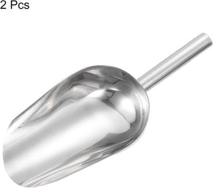 HARFINGTON 2pcs Garden Soil Scoop 10.63 x 4.72 Stainless Steel Hand Shovel Spade with Handle for Planting Weeding Digging