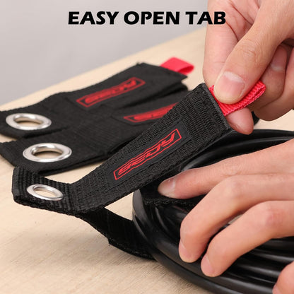 6 Pack Heavy Duty Large Storage Straps, 13", 10", 17" Reusable Cable Ties with Carry Handle, Cord Organizer Loop Hangers for Extension Cords, Hoses, Power Cables, and Ropes