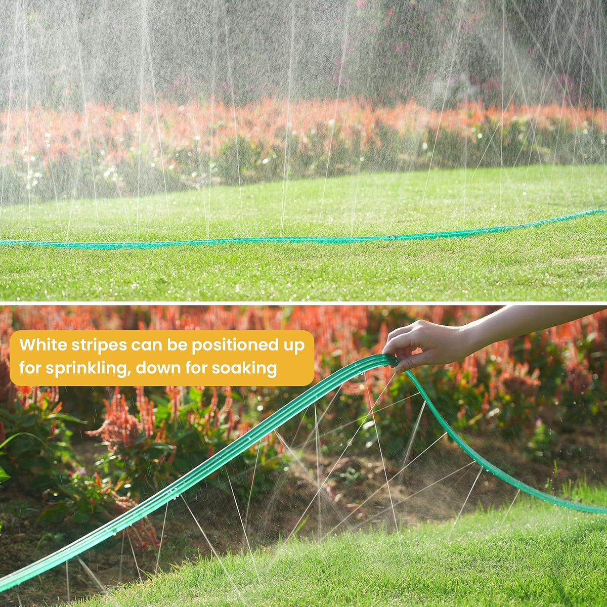 Sprinkler Soaker Hose 60 ft (30 ft 2 pack) for Garden, Watering Hose with Holes, High-Efficiency Sprinklers Irrigation for Lawn and Garden
