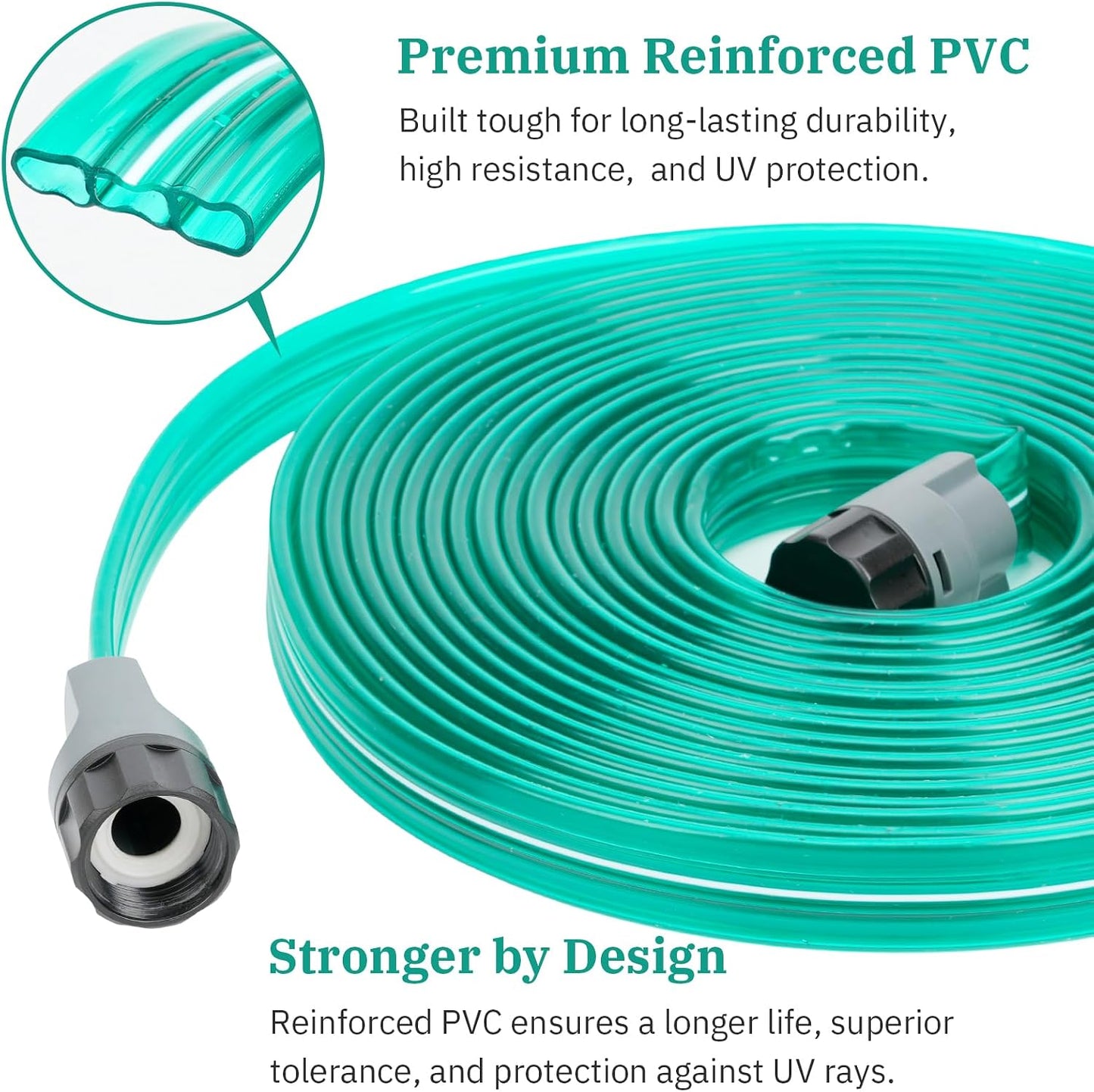 Sprinkler Soaker Hose 60 ft (30 ft 2 pack) for Garden, Watering Hose with Holes, High-Efficiency Sprinklers Irrigation for Lawn and Garden