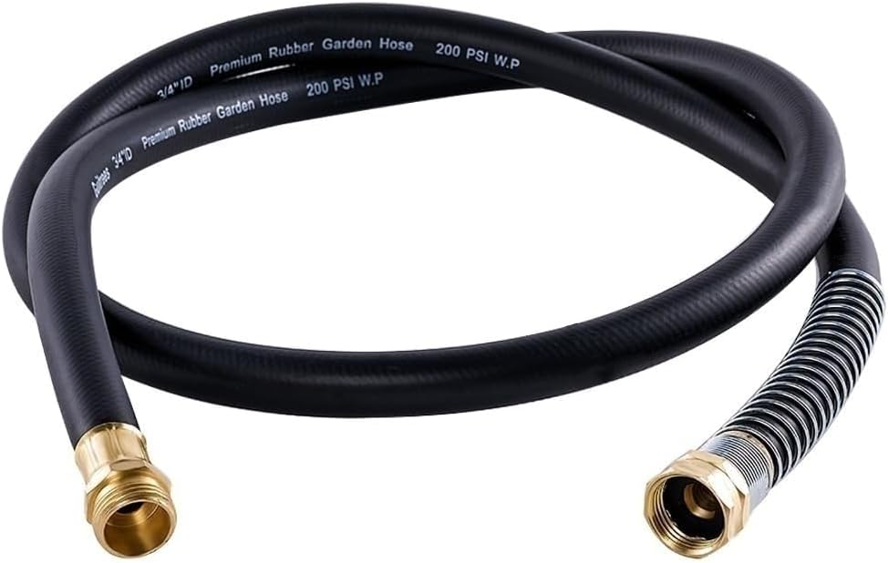 Guitrees Leader Garden Hose 10ft x 5/8", Heavy Duty Short Water Hose, Female to Female Fittings, Five Layered Braiding for Durability, 1000PSI Burst, 300PSI Working (Black) - Colors B