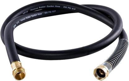 Guitrees Leader Garden Hose 10ft x 5/8", Heavy Duty Short Water Hose, Female to Female Fittings, Five Layered Braiding for Durability, 1000PSI Burst, 300PSI Working (Black) - Colors B