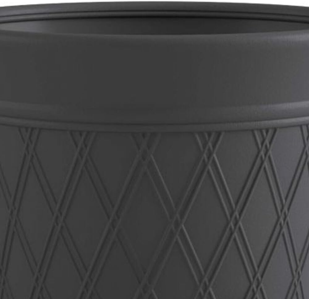 14 x 12 Resin Decorative Hideaway Outdoor Garden Hose Storage Pot, Gray for Gardening, Vegetables, Flower
