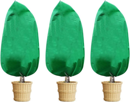 Plant Covers Winter Freeze Protection 1 Pack 78.74'' X 94.49'' Reusable Frost Blanket Tree Wrap Cloth with Drawstring and Zipper for Outdoor Cold Weather - Green