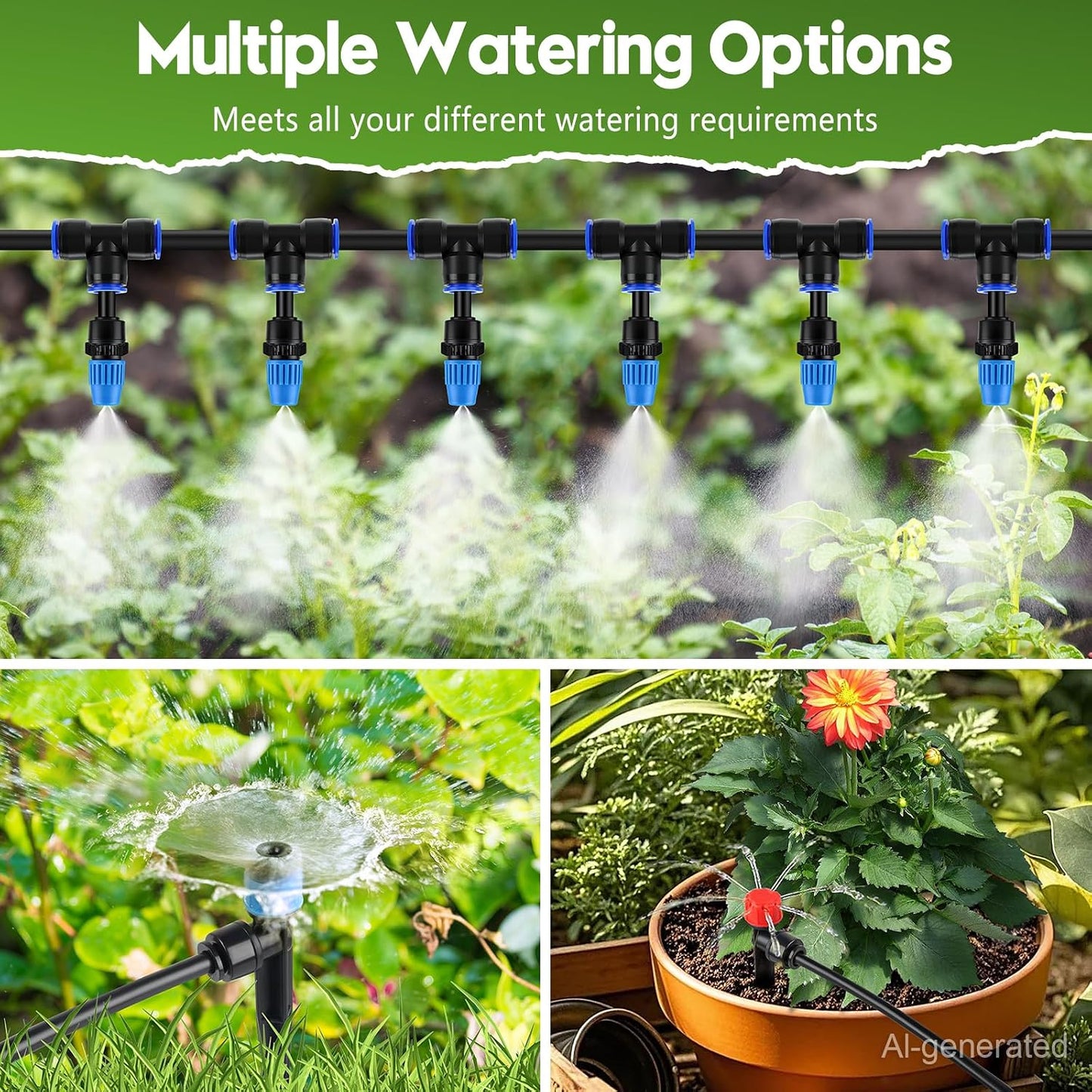 240FT Drip Irrigation System Kit, Automatic Garden Watering System