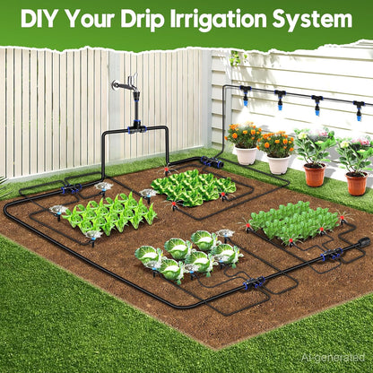 240FT Drip Irrigation System Kit, Automatic Garden Watering System
