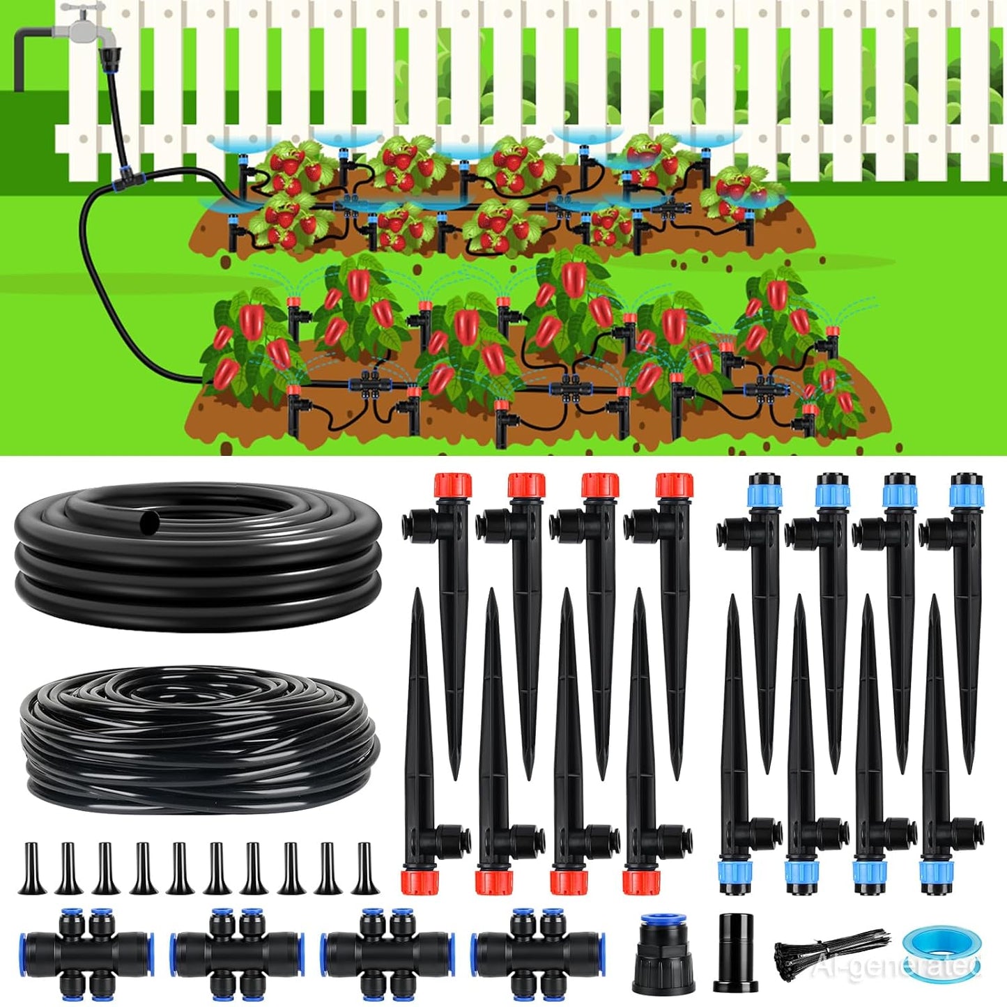 240FT Drip Irrigation System Kit, Automatic Garden Watering System