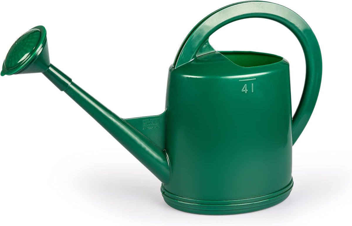 Durable Swiss Watering Can with UV Protection, Ergonomic Handle for Indoor/Outdoor Gardening, Made in Switzerland (4 Liter, Green)