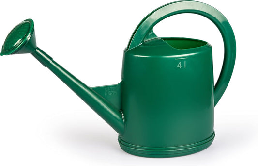 Durable Swiss Watering Can with UV Protection, Ergonomic Handle for Indoor/Outdoor Gardening, Made in Switzerland (4 Liter, Green)