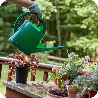 Durable Swiss Watering Can with UV Protection, Ergonomic Handle for Indoor/Outdoor Gardening, Made in Switzerland (4 Liter, Green)