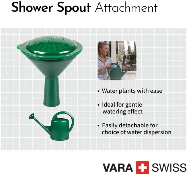 Durable Swiss Watering Can with UV Protection, Ergonomic Handle for Indoor/Outdoor Gardening, Made in Switzerland (4 Liter, Green)