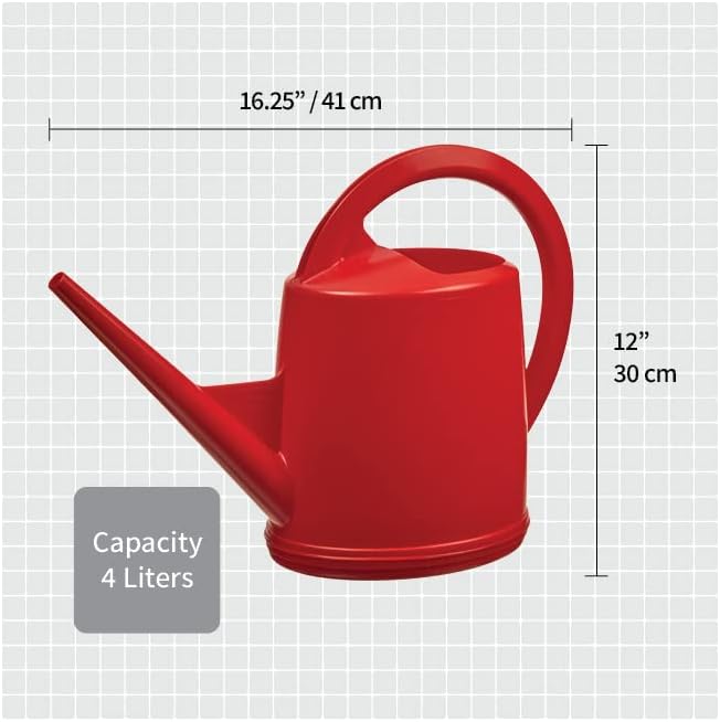 Durable Swiss Watering Can with UV Protection, Ergonomic Handle for Indoor/Outdoor Gardening, Made in Switzerland (4 Liter, Green)