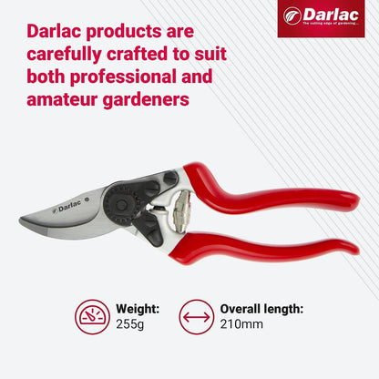 Darlac Expert Bypass Pruners, Ergonomic Hand Pruners with SK5 Carbon Steel Blade, 1-Inch Cutting Capacity, Lightweight Precision Garden Tool