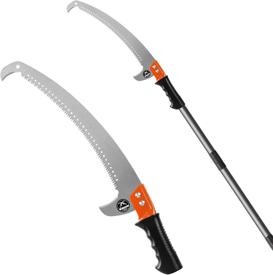 10FT Pole Saw for Tree Trimming 2-in-1 Hand Saw Steel Blade Tree Pruner