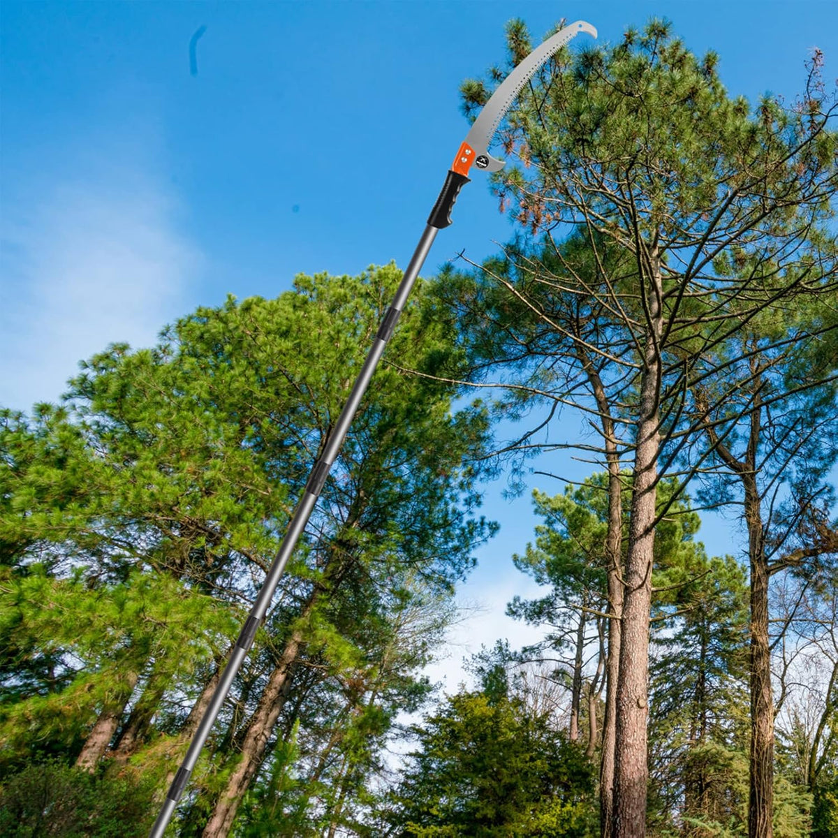 10FT Pole Saw for Tree Trimming 2-in-1 Hand Saw Steel Blade Tree Pruner