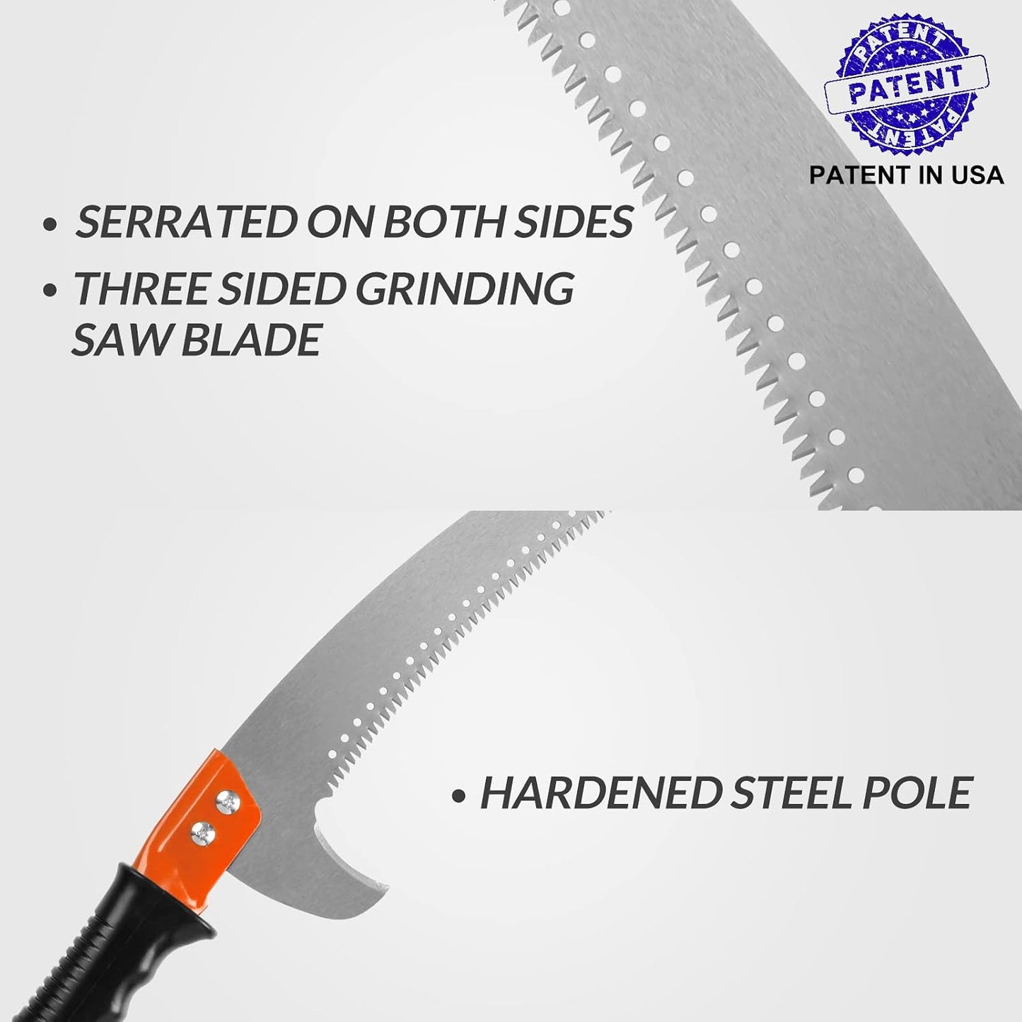 10FT Pole Saw for Tree Trimming 2-in-1 Hand Saw Steel Blade Tree Pruner