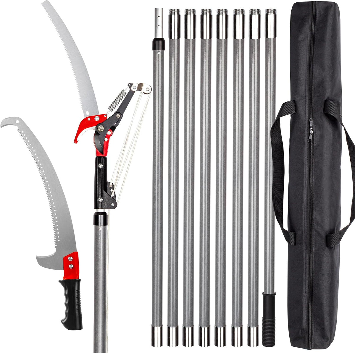 10FT Pole Saw for Tree Trimming 2-in-1 Hand Saw Steel Blade Tree Pruner