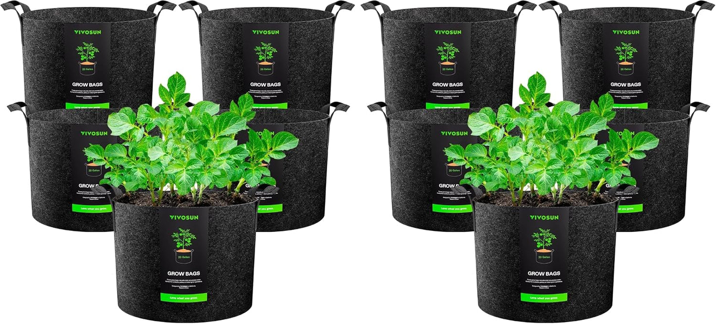 5-Pack 10 Gallon Plant Grow Bags Fabric Pots with Handles