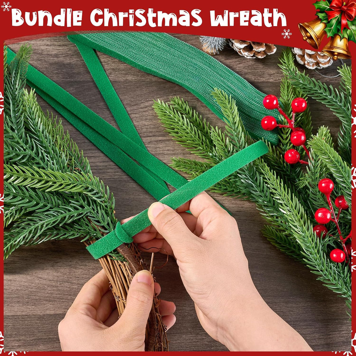 120 Pcs 11.8 Inch Christmas Garland Ties, Decorative Holiday Garland Ties