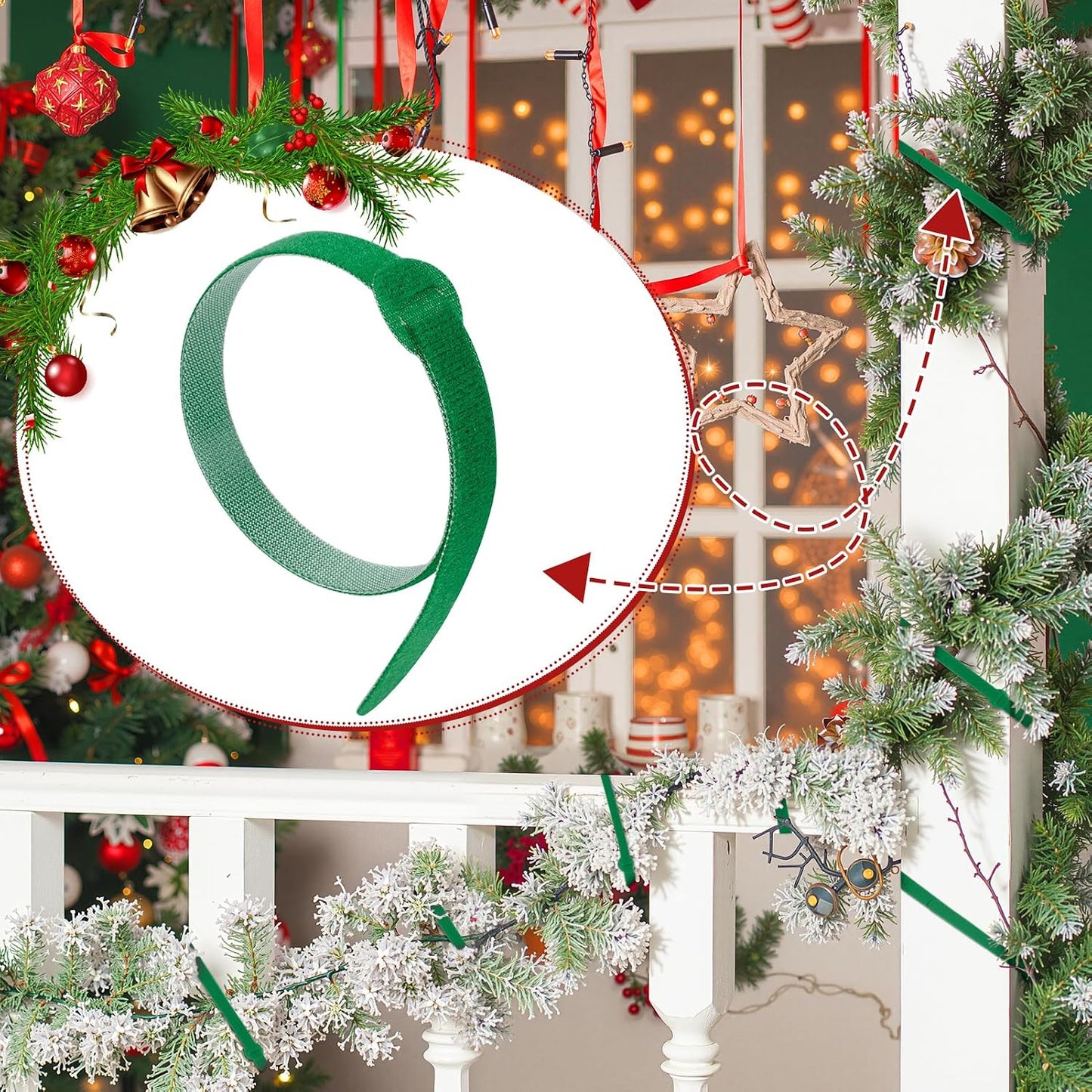 120 Pcs 11.8 Inch Christmas Garland Ties, Decorative Holiday Garland Ties