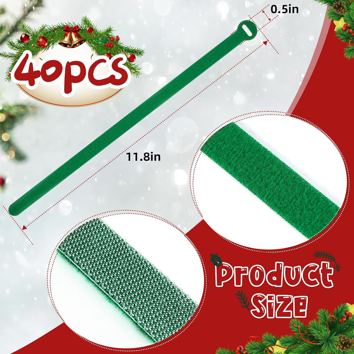 120 Pcs 11.8 Inch Christmas Garland Ties, Decorative Holiday Garland Ties