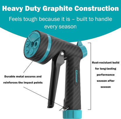Heavy Duty Front Control Garden Hose Nozzle with Swivel Connect