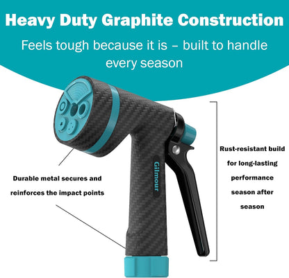 Heavy Duty Front Control Garden Hose Nozzle with Swivel Connect