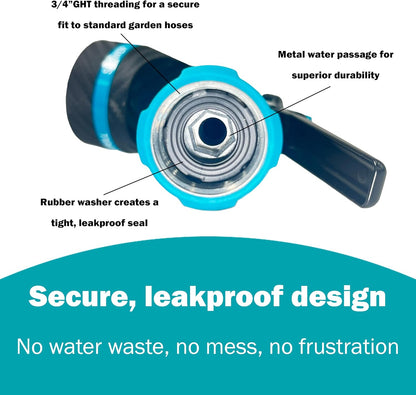 Heavy Duty Front Control Garden Hose Nozzle with Swivel Connect