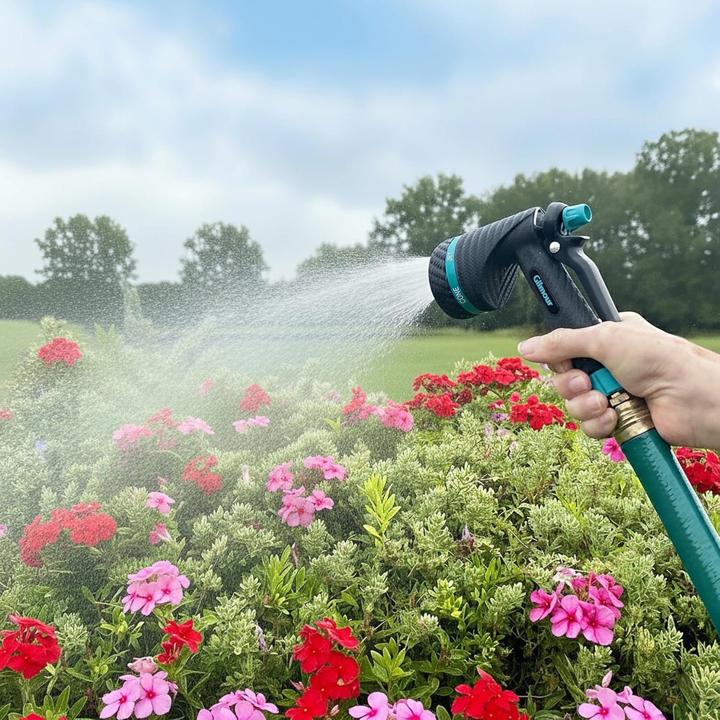 Heavy Duty Front Control Garden Hose Nozzle with Swivel Connect