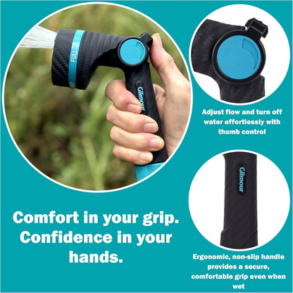 Heavy Duty Front Control Garden Hose Nozzle with Swivel Connect