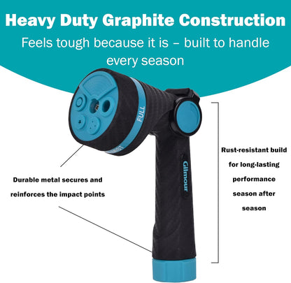 Heavy Duty Front Control Garden Hose Nozzle with Swivel Connect