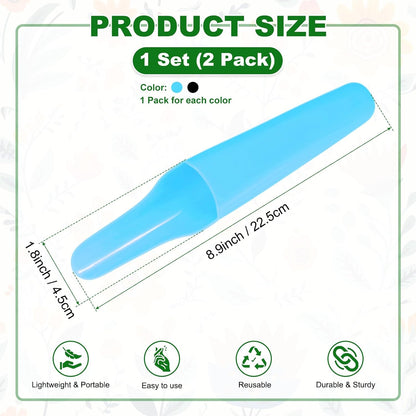 2-Pack Bonsai Soil Scoops, Plastic Garden Soil Scoops Bucket Shovel Potting Scoopers for Transplanting/Flower Planting/Plant Succulent, Colorful Small Gardening Tools [Black]