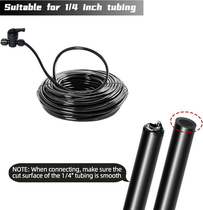45 Pack Quick Connect 1/4" Drip Tubing Irrigation Fittings Kit Universal 1/4'' Drip Irrigation Tubing Connectors Leak Free Fitting Set Includes 10 Tee 10 Coupling 10 Elbow 10 End Cap 5 Shut Off Valve