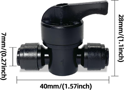 45 Pack Quick Connect 1/4" Drip Tubing Irrigation Fittings Kit Universal 1/4'' Drip Irrigation Tubing Connectors Leak Free Fitting Set Includes 10 Tee 10 Coupling 10 Elbow 10 End Cap 5 Shut Off Valve