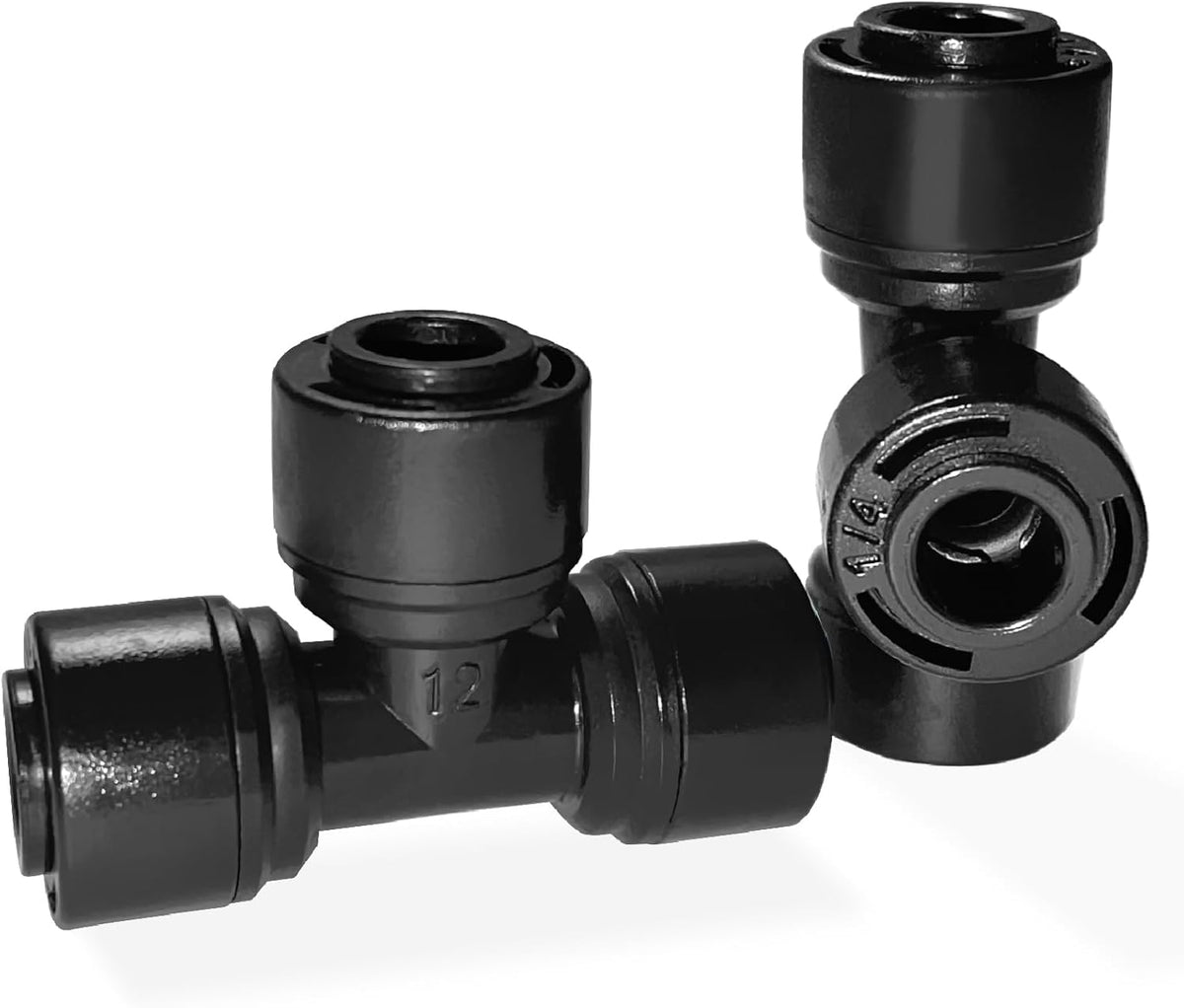 45 Pack Quick Connect 1/4" Drip Tubing Irrigation Fittings Kit Universal 1/4'' Drip Irrigation Tubing Connectors Leak Free Fitting Set Includes 10 Tee 10 Coupling 10 Elbow 10 End Cap 5 Shut Off Valve