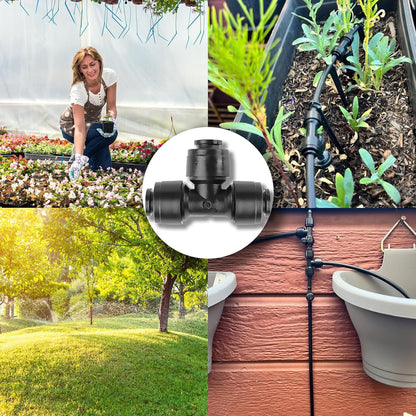 45 Pack Quick Connect 1/4" Drip Tubing Irrigation Fittings Kit Universal 1/4'' Drip Irrigation Tubing Connectors Leak Free Fitting Set Includes 10 Tee 10 Coupling 10 Elbow 10 End Cap 5 Shut Off Valve