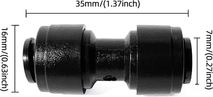 45 Pack Quick Connect 1/4" Drip Tubing Irrigation Fittings Kit Universal 1/4'' Drip Irrigation Tubing Connectors Leak Free Fitting Set Includes 10 Tee 10 Coupling 10 Elbow 10 End Cap 5 Shut Off Valve