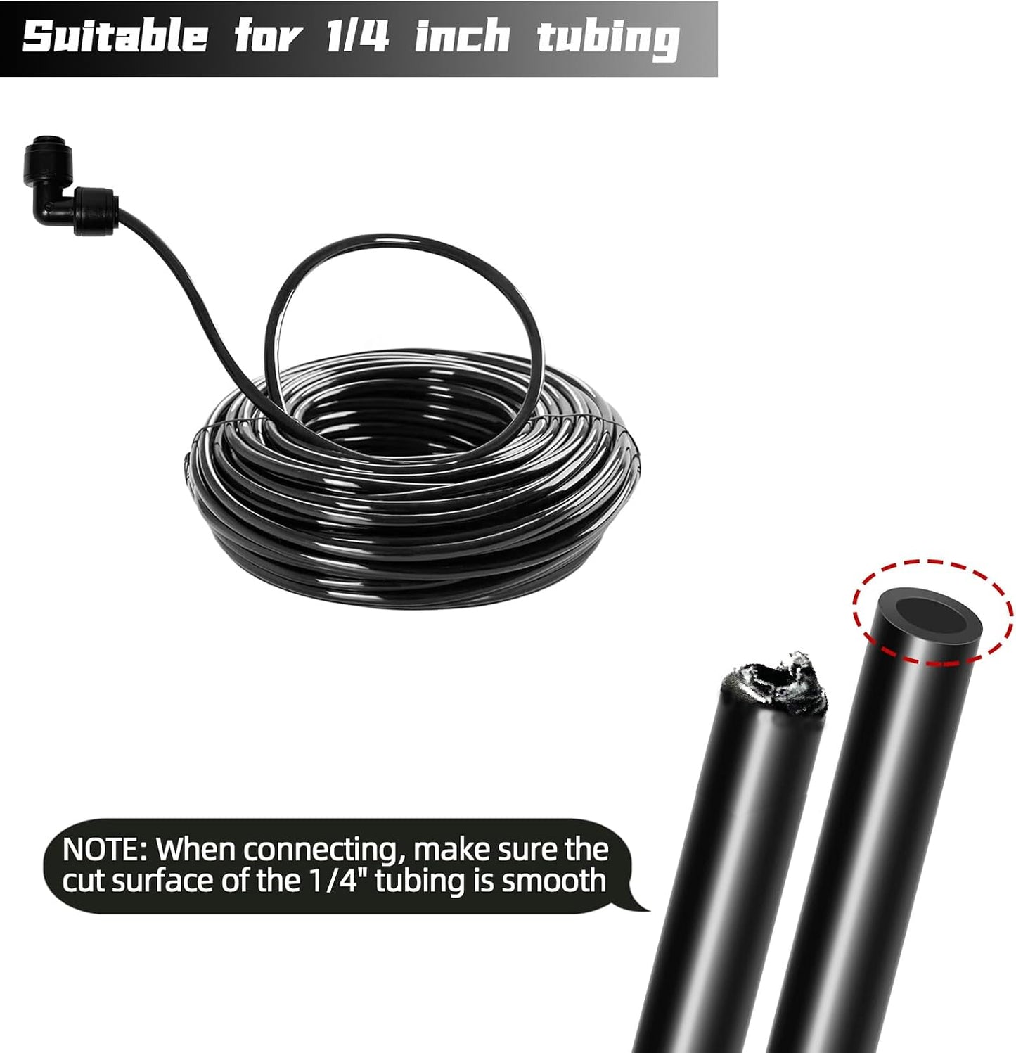 45 Pack Quick Connect 1/4" Drip Tubing Irrigation Fittings Kit Universal 1/4'' Drip Irrigation Tubing Connectors Leak Free Fitting Set Includes 10 Tee 10 Coupling 10 Elbow 10 End Cap 5 Shut Off Valve