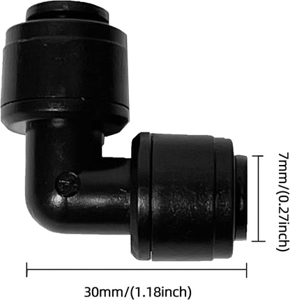 45 Pack Quick Connect 1/4" Drip Tubing Irrigation Fittings Kit Universal 1/4'' Drip Irrigation Tubing Connectors Leak Free Fitting Set Includes 10 Tee 10 Coupling 10 Elbow 10 End Cap 5 Shut Off Valve