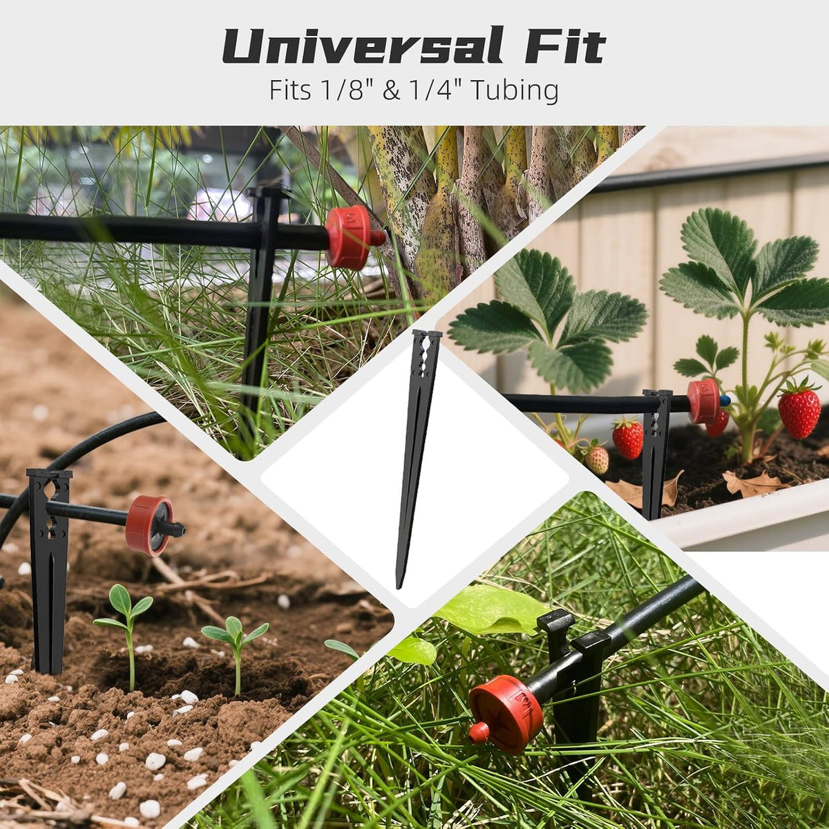 45 Pack Quick Connect 1/4" Drip Tubing Irrigation Fittings Kit Universal 1/4'' Drip Irrigation Tubing Connectors Leak Free Fitting Set Includes 10 Tee 10 Coupling 10 Elbow 10 End Cap 5 Shut Off Valve