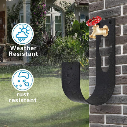 Hose Holder Wall Mount,Heavy Duty Garden Hose Hanger Reel Metal Hose Hooks Fit to100ft Expandable Watering Hose Storage