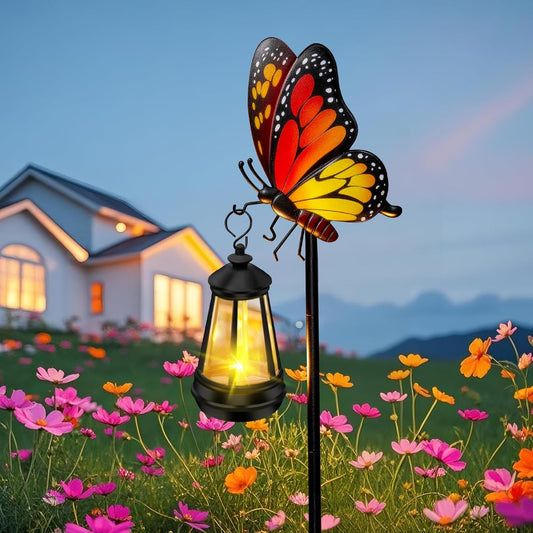 Solar Lights Outdoor 32.28in Garden Butterfly Stakes with Solar Lights