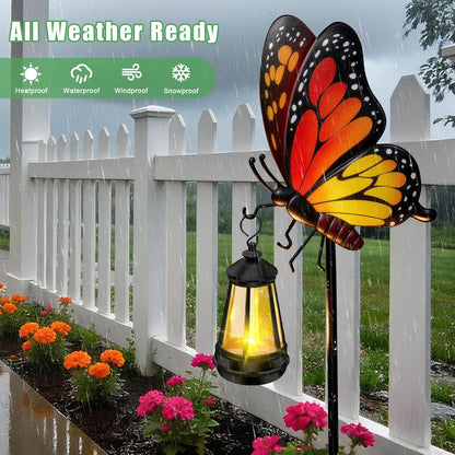 Solar Lights Outdoor 32.28in Garden Butterfly Stakes with Solar Lights
